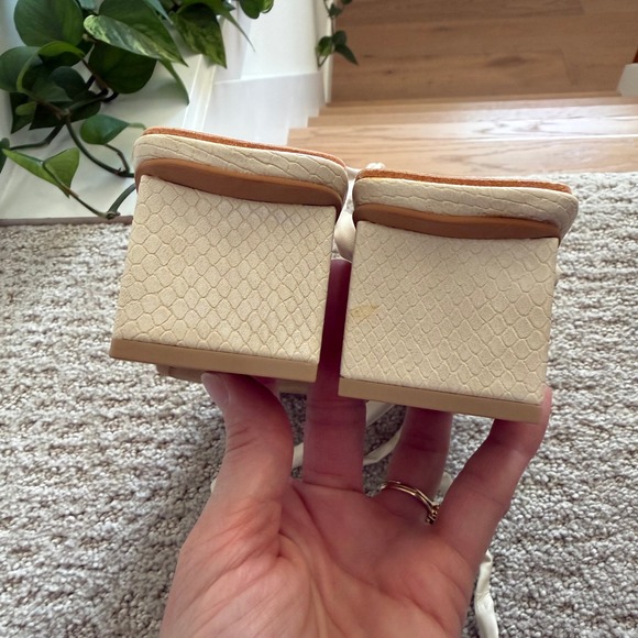 NEW Dolce Vita JORRY Snakeskin Embossed ANKLE WRAP Square Toe Sandals WOMEN 10.5 - Picture 6 of 14